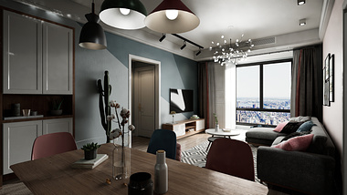 Free Download Scandinavian interior with Day and Night Support