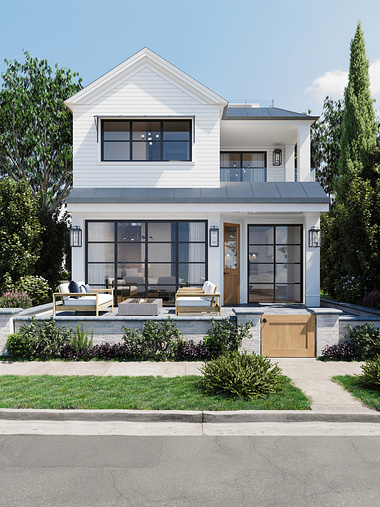 Stylish Californian Home - 3D Rendered Facade