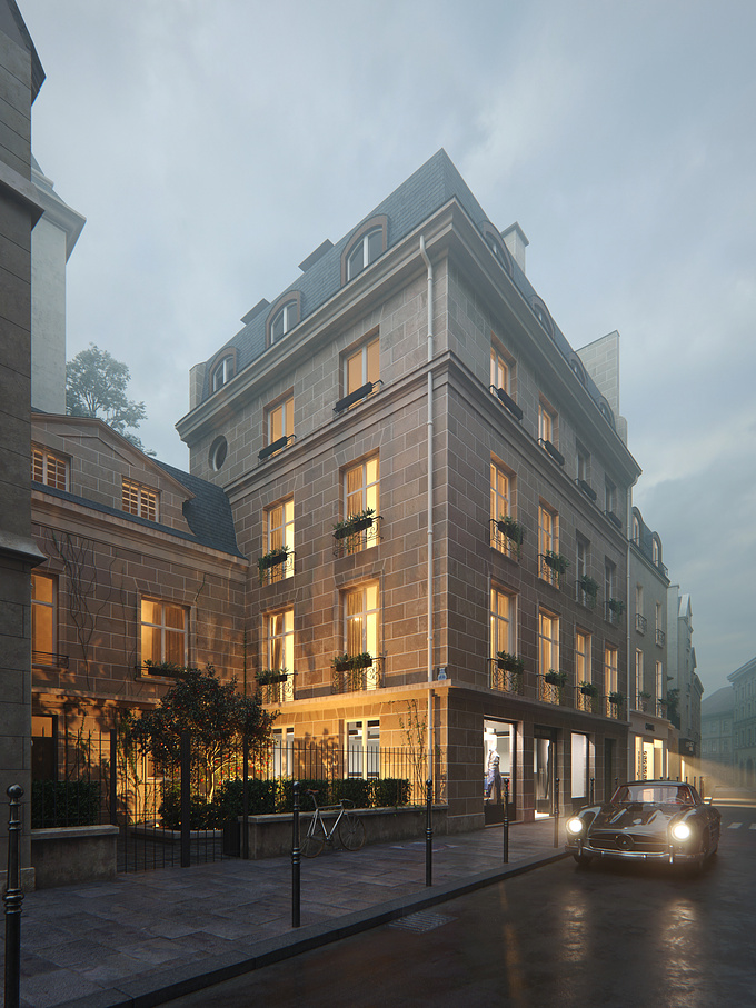 VisEngine Digital Solutions - http://www.visengine.com
Year: 2017
Location: Paris, France
Design and Architectural Visualisation: VisEngine Digital Solutions

In the walls of the old hotel now there is a new stylish store with luxurious apartments on the upper floors.