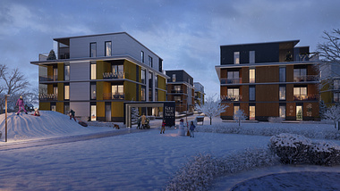 Kotzebue — 3D winter renders for an upcoming residence development. 