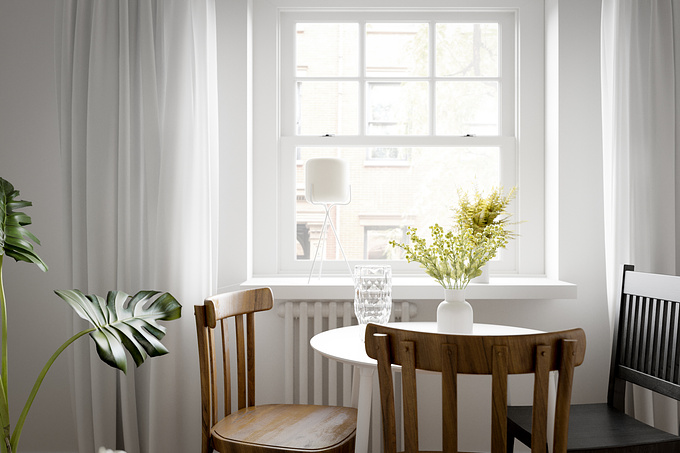 Scandinavian apartment 3d render