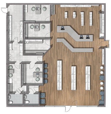Pharmacy floor plan rendering