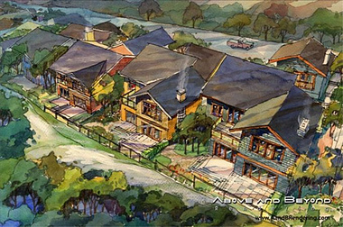 Hand draw Water color of a residential project.