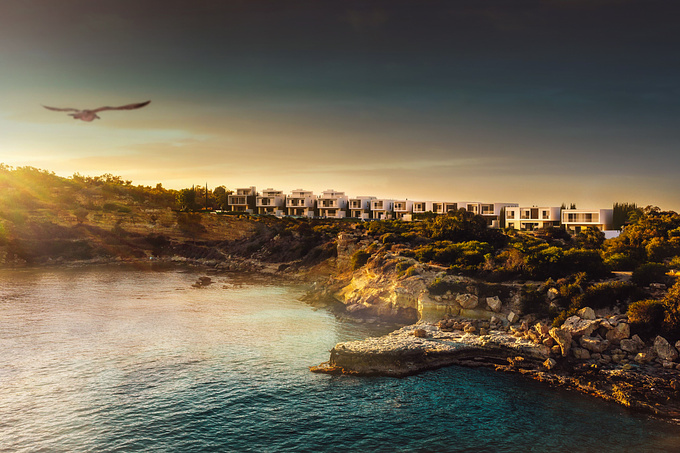 The Project is a unique Resort of Luxury Villas, on a rare and exclusive location. This project, located on the famous beach of Konnos and Cape Greco national Park, is an area of outstanding natural beauty, making it one of the most attractive part of Cyprus.

This contemporary and modern architectural design reflects the sea waves and colors of the surrounding environment and stands on an unobstructed sea views location on the heart of Protaras. It’s location makes it a significant landmark which evokes tranquility. It brings out a sense of romanticism and nostalgia. It is a beautiful place to visit.