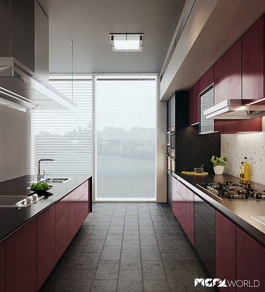 3D Modern Kitchen Visualisation 