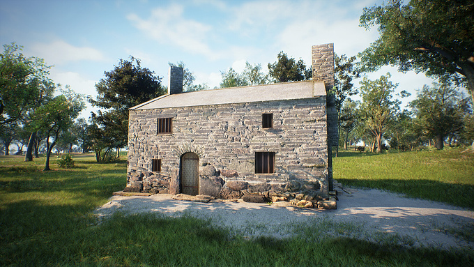 A scene created in UE5, using a model of the Garreg Fawr Farmhouse I created in Blender and ZBrush. I used the City Park Environment Collection as a basis for the scene and Quixel Megascans to fill out the scene and increase the realism of the model.