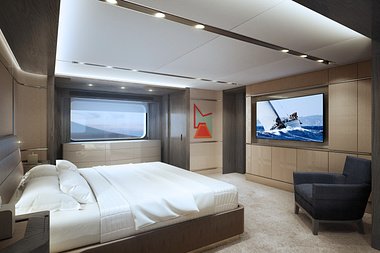 Yacht, interiors. 