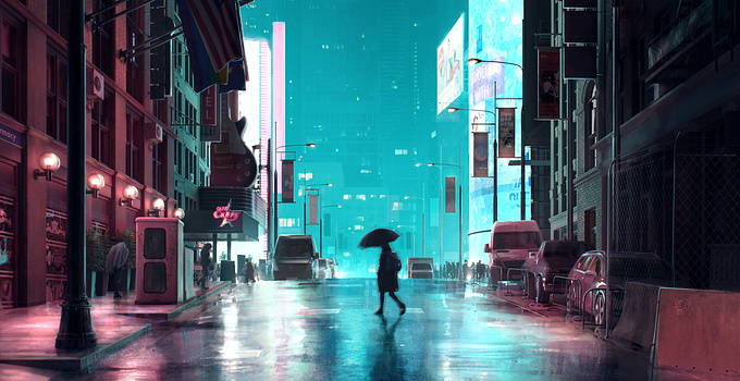 Electric Rain | 2019

A moment, suspended in time. 
Feel the vibe in the rain. Get inspired by city night reflections. 

Moody, cinematic and a little futuristic, this image aims to express someone’s lonely feelings in a cold rainy night. The desire for a warm, safe place where to find energy again, after a walk in solitude. 

The image represents the continuous relationship between what a city gives you and what a city takes from you.

Modeled and rendered by Vittorio Bonapace
www.vittoriobonapace.com

Credits: Evermotion, Quixel
Image inspired to David Everly photographic iconography

Software Used: 3ds Max, V-ray, Photoshop, Lightroom