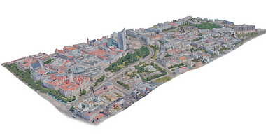 3D Low poly model of Leipzig city