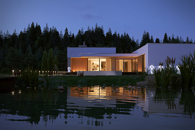 Villa on the lake (night)