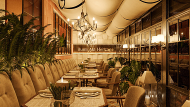 Conceptual Interior Design, Modern Ethnic of Indonesian Restaurant Visualization  