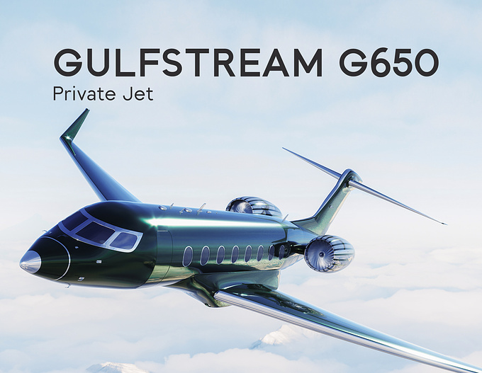 Custom interior concept design for a Gulfstream G650 Private Jet by Aurora Saboir