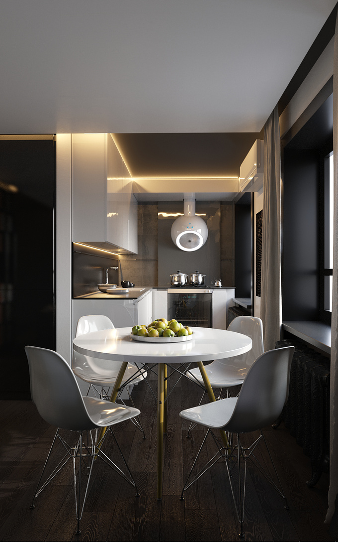  - http://
Kitchen in a little studio-apartment
Design+visualization
3Ds Max + Corona Renderer + PShop
The work on Behance https://www.behance.net/gallery/27717597/kitchen-apples-2015