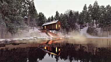 cabin at the lake