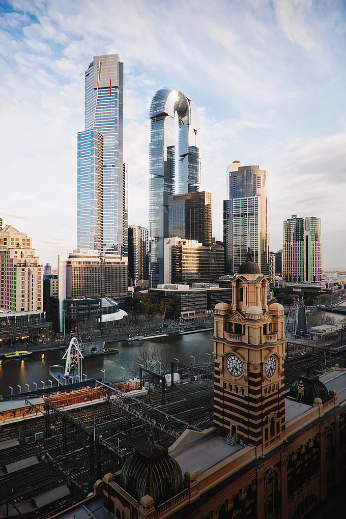  - http://https://www.instagram.com/duyquangphan/
Southbank, a Manhattan in Melbourne, is where highrise buildings have been built crazy-tall. Their connection forms a great wall along the south of CBD and blocks urbanists from seeing or receiving view to and from the beautiful Botanical garden nearby. City's Arcade sacrifices its emptiness and gives this back to the people.

Image is one of the Architecture visualization submit for an academic design studio in university, master of architecture course.
The studio took an international skyscraper competition brief and turn into a studio for the student to explore the cities urban context and produced their own thoughts.

Design and visual by Duy Phan, November 2018